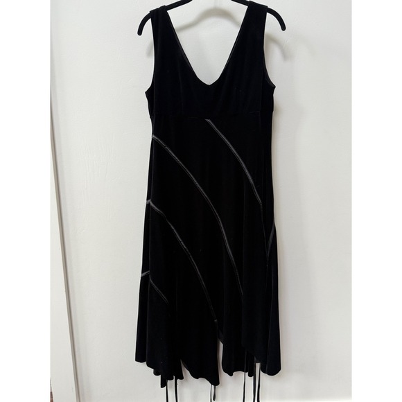 Vintage Robbie Bee Womens Velvet Whimsigoth Midi Dress Size 6 Black Fairy Grunge - Picture 5 of 11